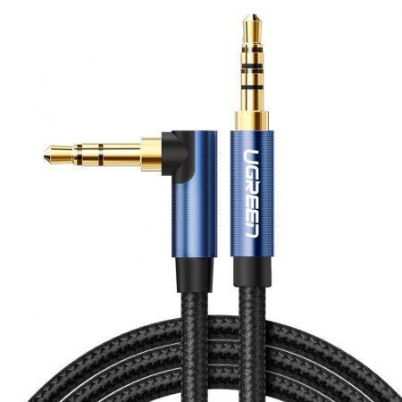 60180 Аудио кабель 3,5мм - 3,5мм UGREEN AV112, цвет: сине-черный, длина: 1,5m